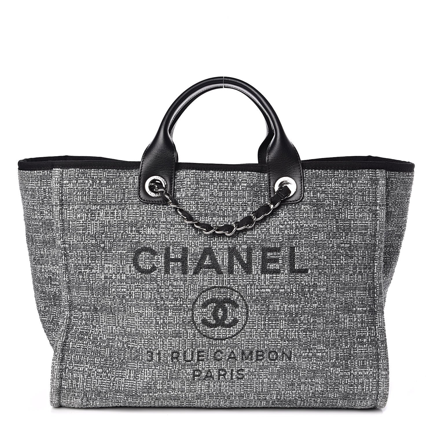 Chanel Canvas Medium Deauville Tote Charcoal 1 of 13