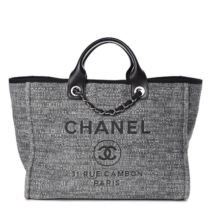 Chanel Canvas Medium Deauville Tote Charcoal 1 of 13