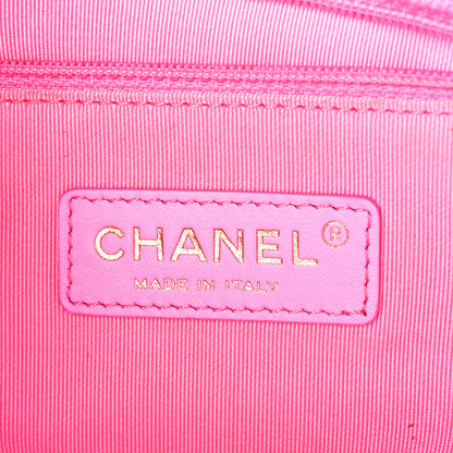 Chanel Denim Quilted Small Messenger Flap Neon Pink 6 of 12