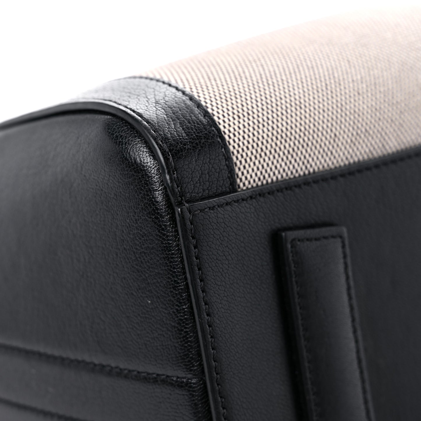 Canvas Sugar Goatskin Striped Small Antigona Black