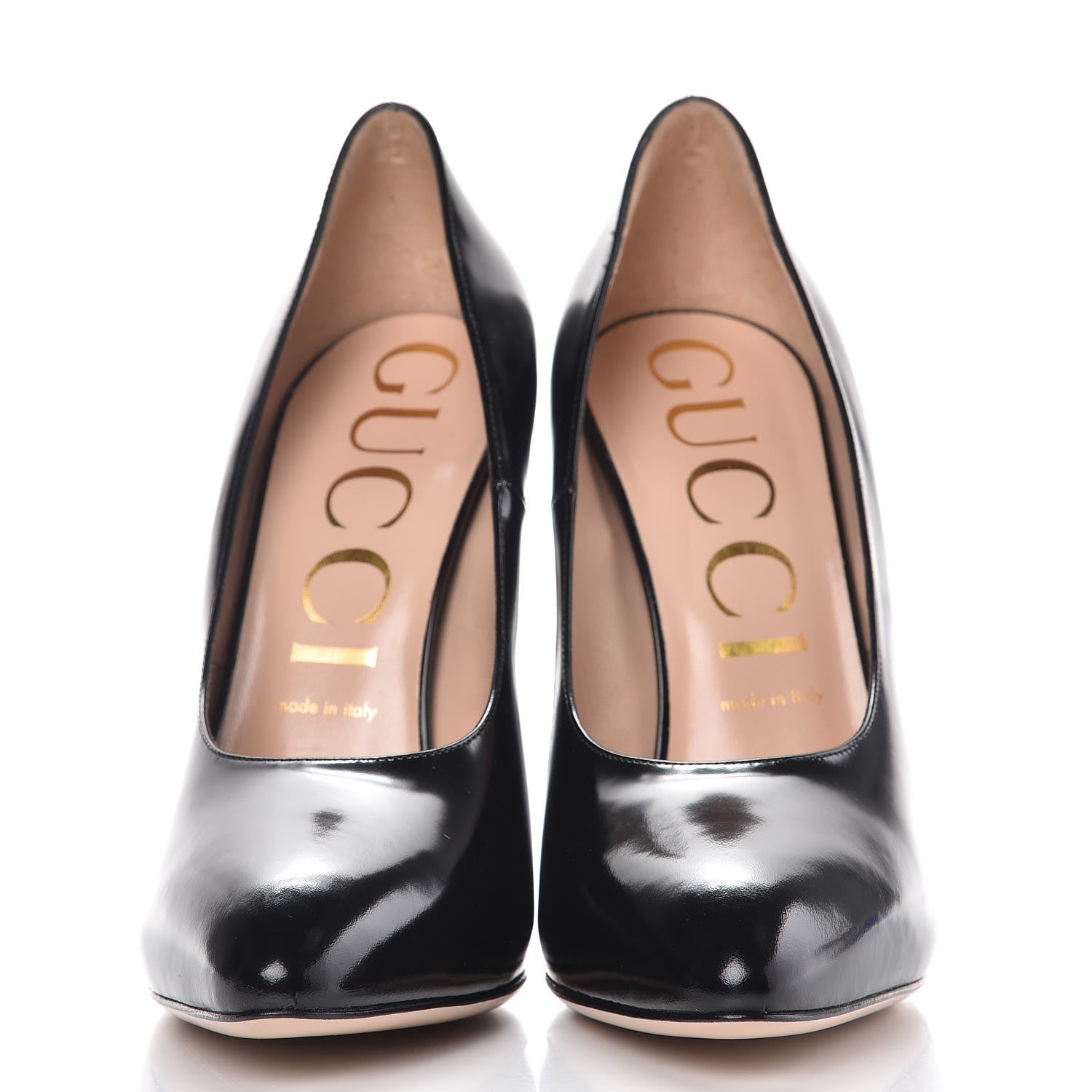 Gucci Polished Calfskin Removable Pearly Bow Elaisa Platform High Heel Pumps 40 Black 6 of 14