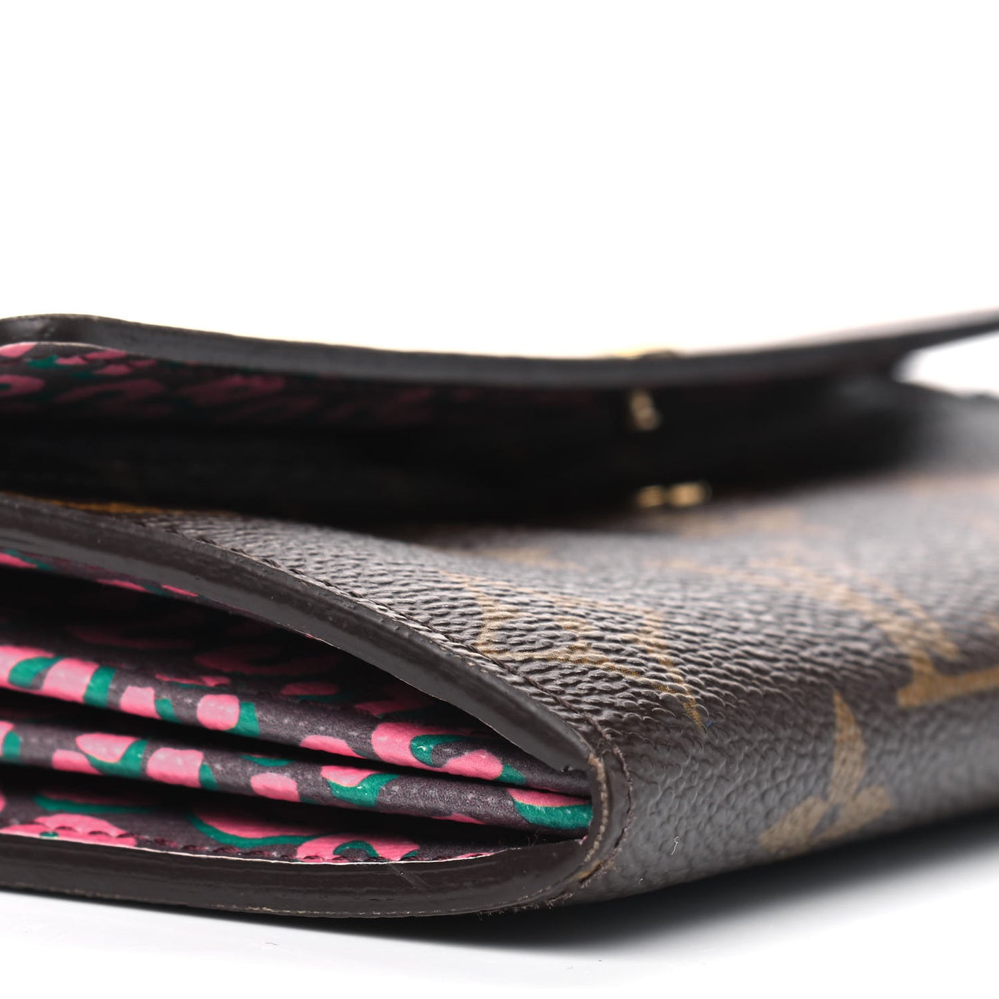 Monogram Leopard Sarah Wallet Rouge Fauviste