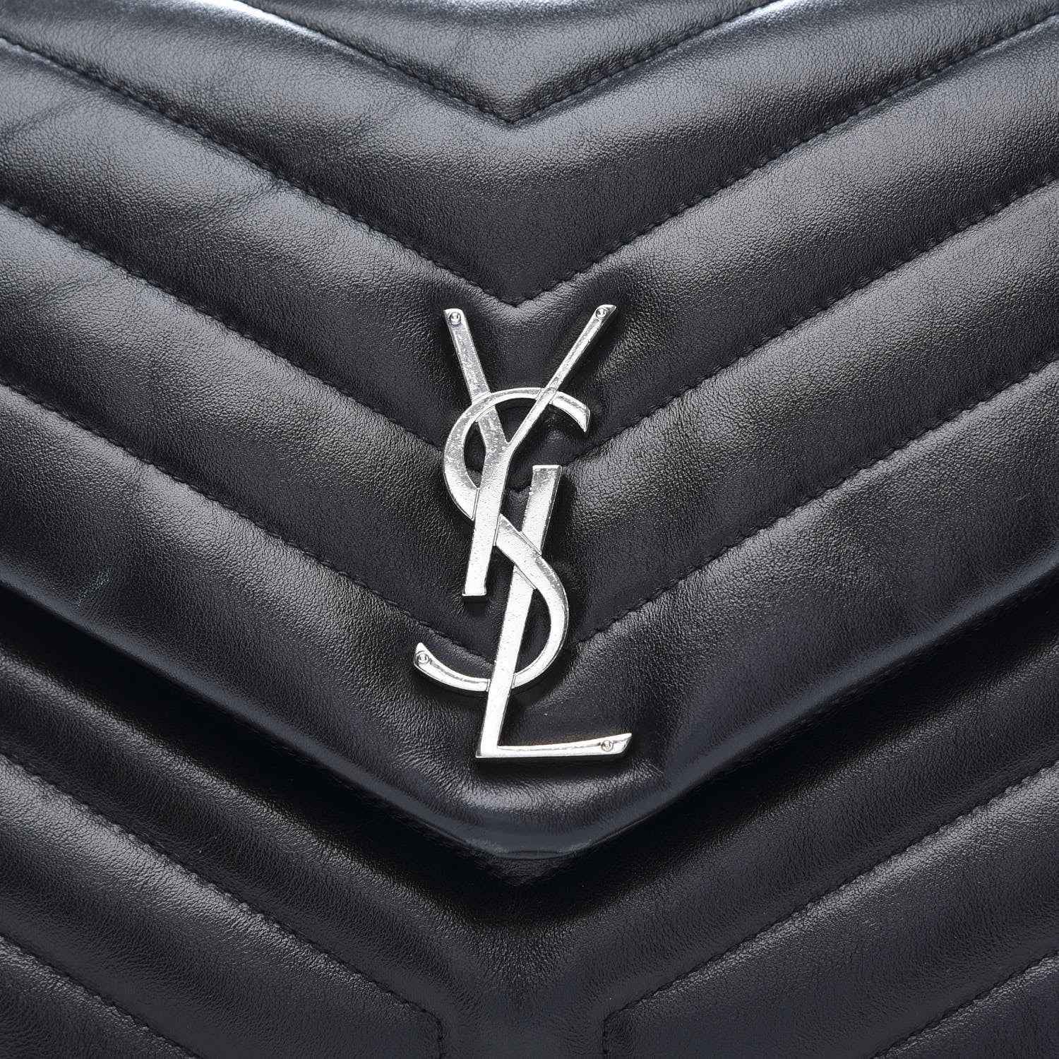 Saint Laurent Calfskin Y Quilted Monogram Medium Loulou Chain Satchel Black 15 of 17
