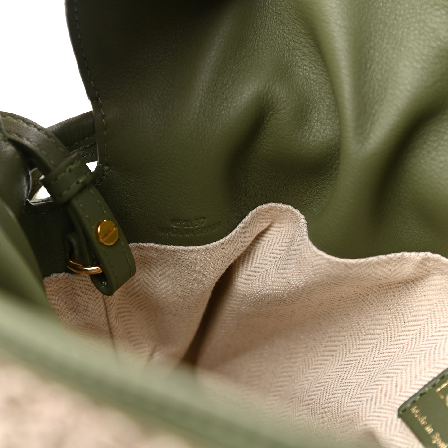 Canvas Calfskin Flamenco Knot Bag Green