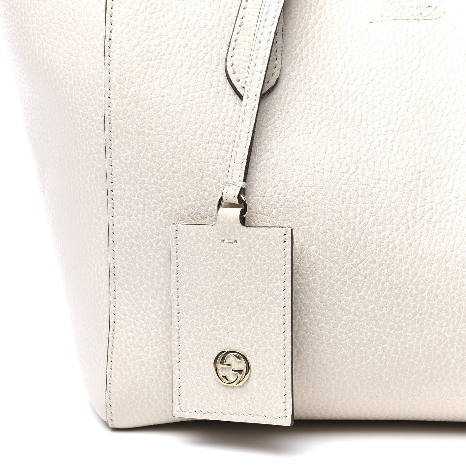 Gucci Dollar Calfskin Small Swing Tote Mystic White 8 of 10