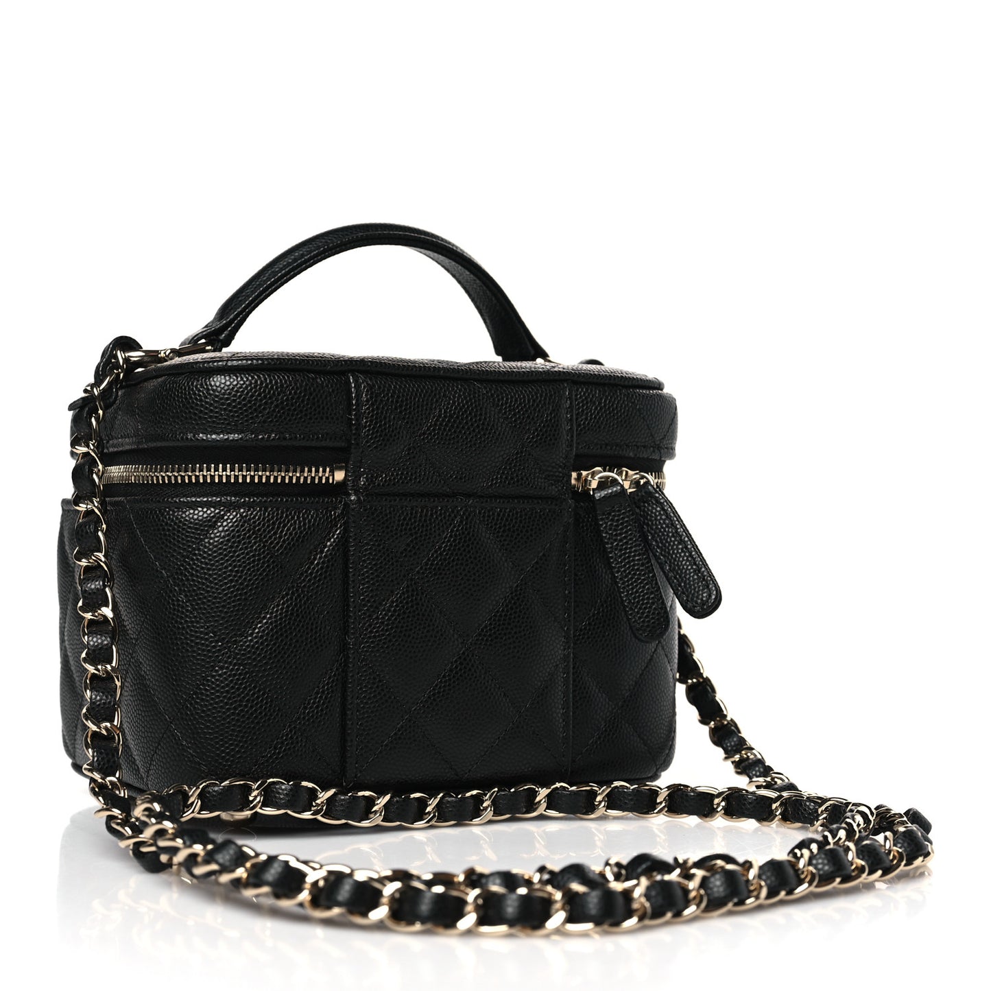 Caviar Quilted Small CC Vanity Case Black