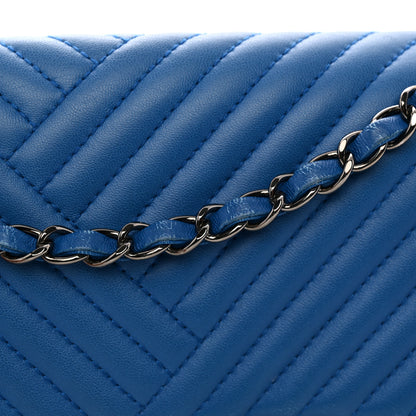Chanel Lambskin Quilted Medium CC Crossing Flap Blue 12 of 13