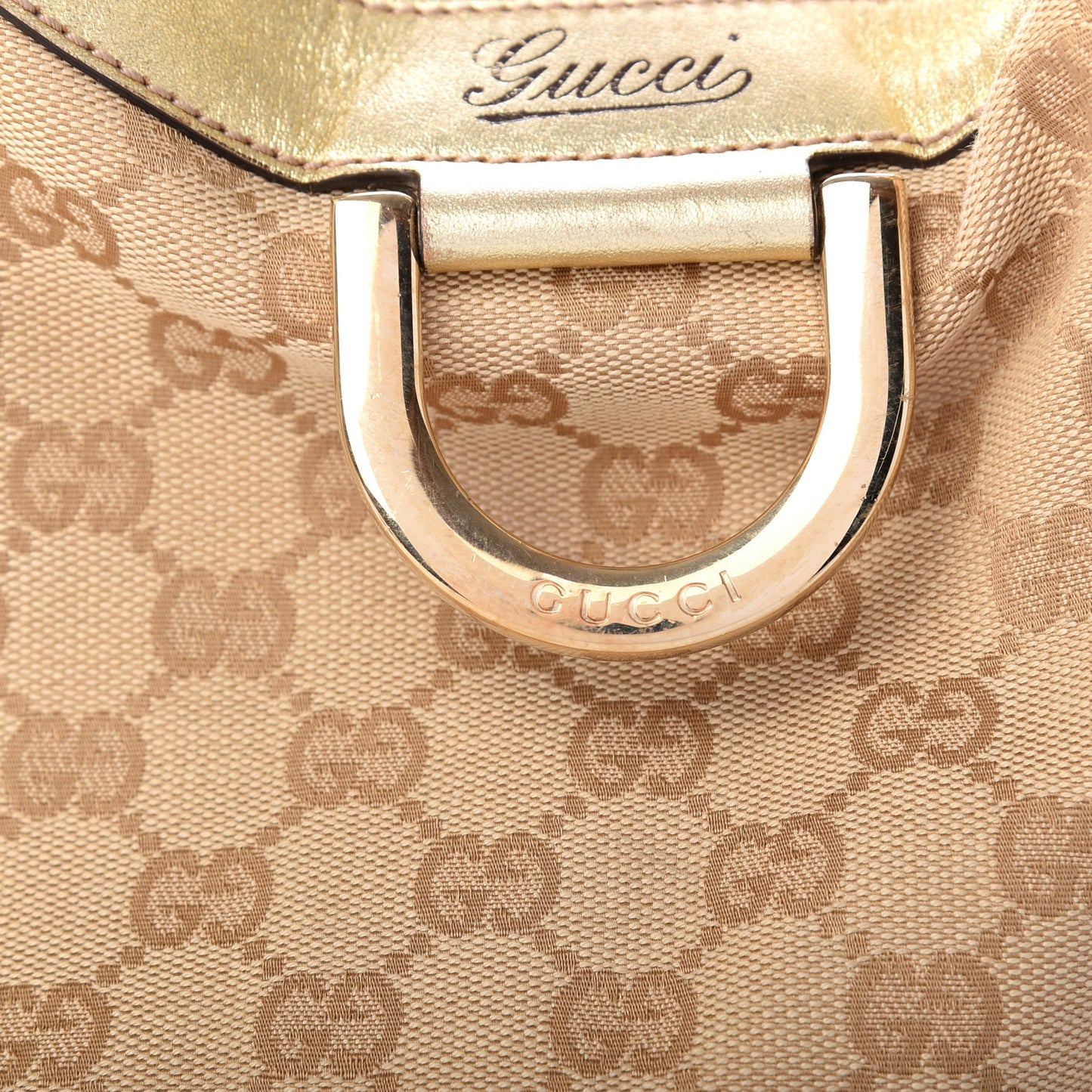 Monogram Large D Gold Hobo Metallic Gold