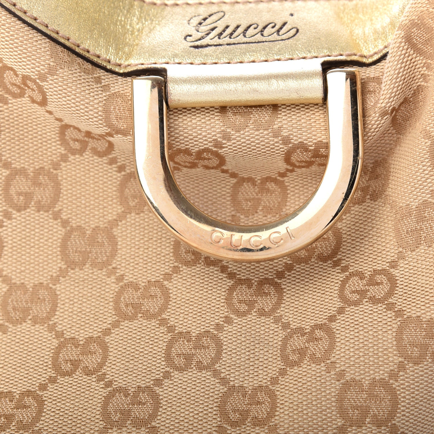 Gucci Monogram Large D Gold Hobo Metallic Gold 12 of 14