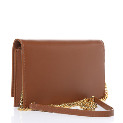 Saint Laurent Smooth Calfskin Classic Monogram Kate Tassel Chain Wallet Brown 3 of 12