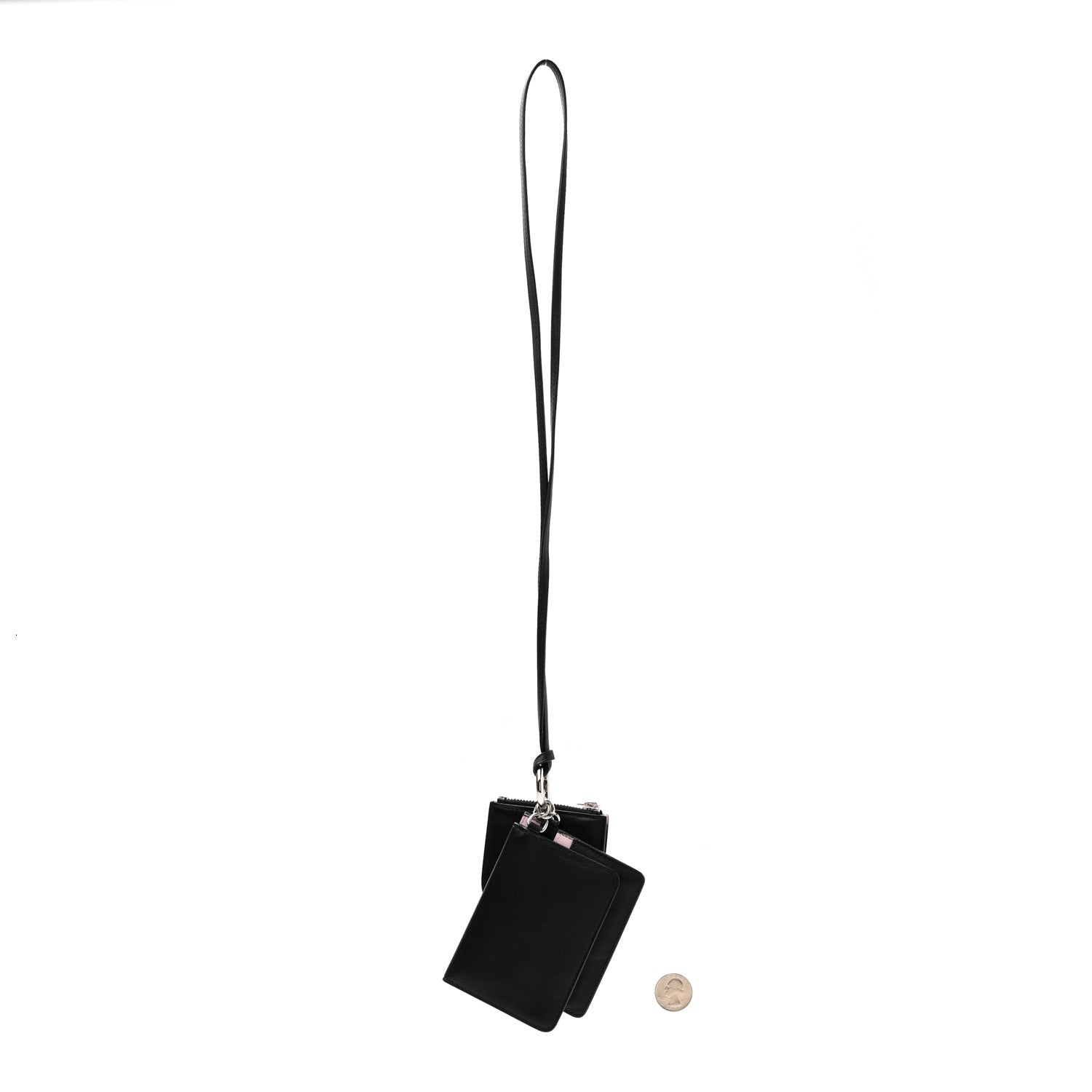 Christian Dior Calfskin Sequin Diorissimo Trio Pass-Mo Coin Case Charm Black 3 of 10