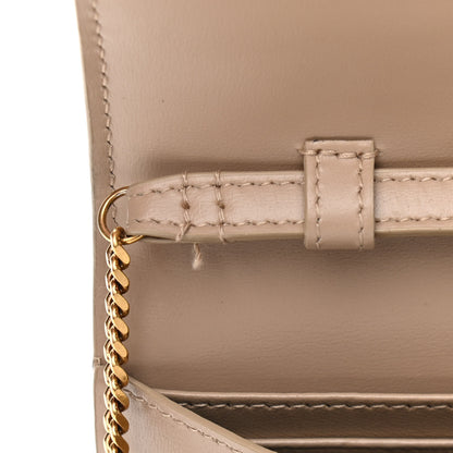 Saint Laurent Glossy Calfskin Monogram Chain Wallet Dark Beige 12 of 12