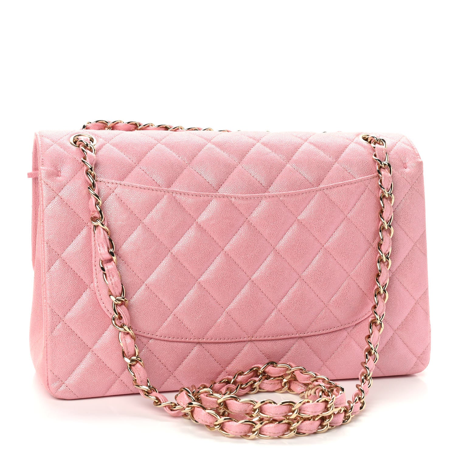 Chanel Iridescent Caviar Quilted Jumbo Double Flap Rose Pink 3 of 10