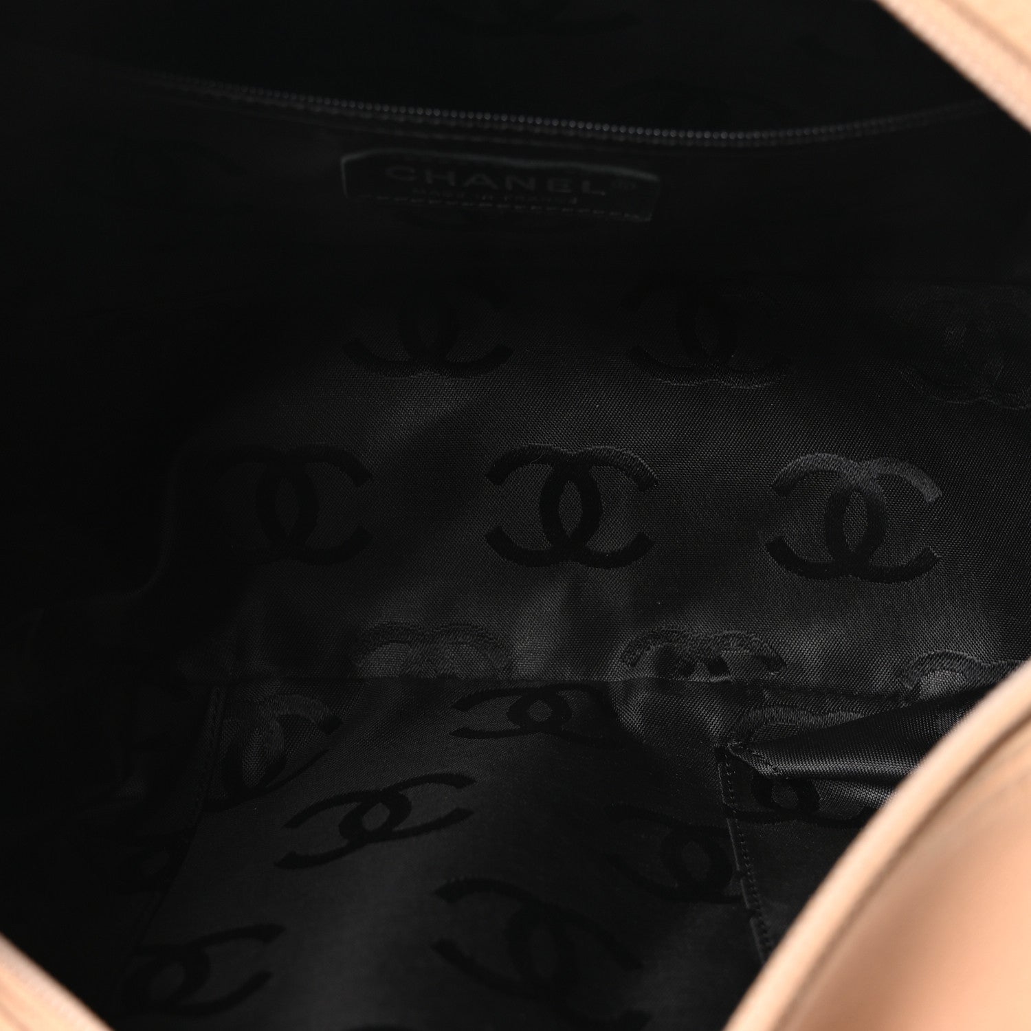 Chanel Calfskin Quilted Large Cambon Bowler Beige Black 5 of 10