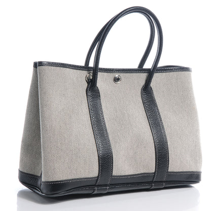 Hermes Toile Leather Garden Party TPM Black 3 of 7