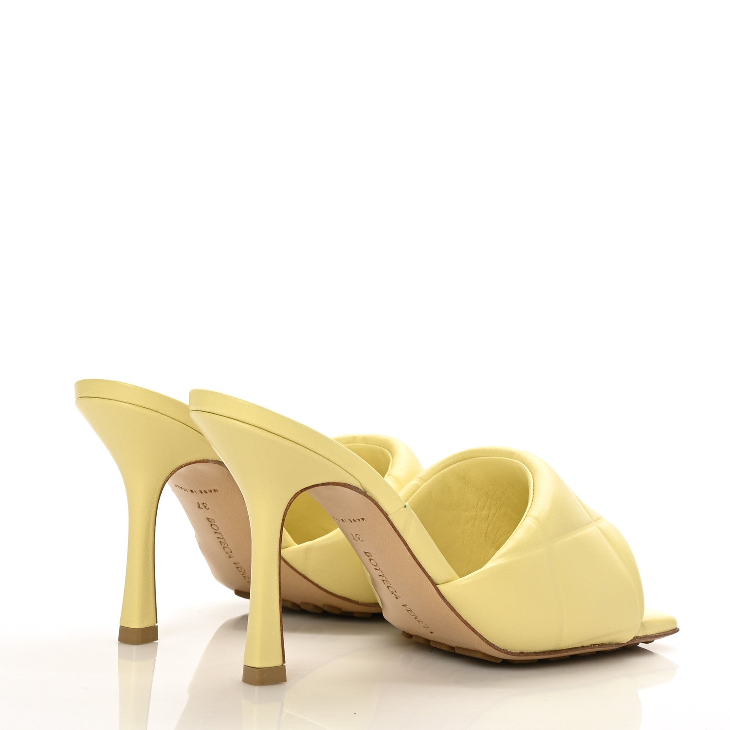 Bottega Veneta Nappa Quilted Rubber Lido Mule Sandals 37 Moon Beam 4 of 8