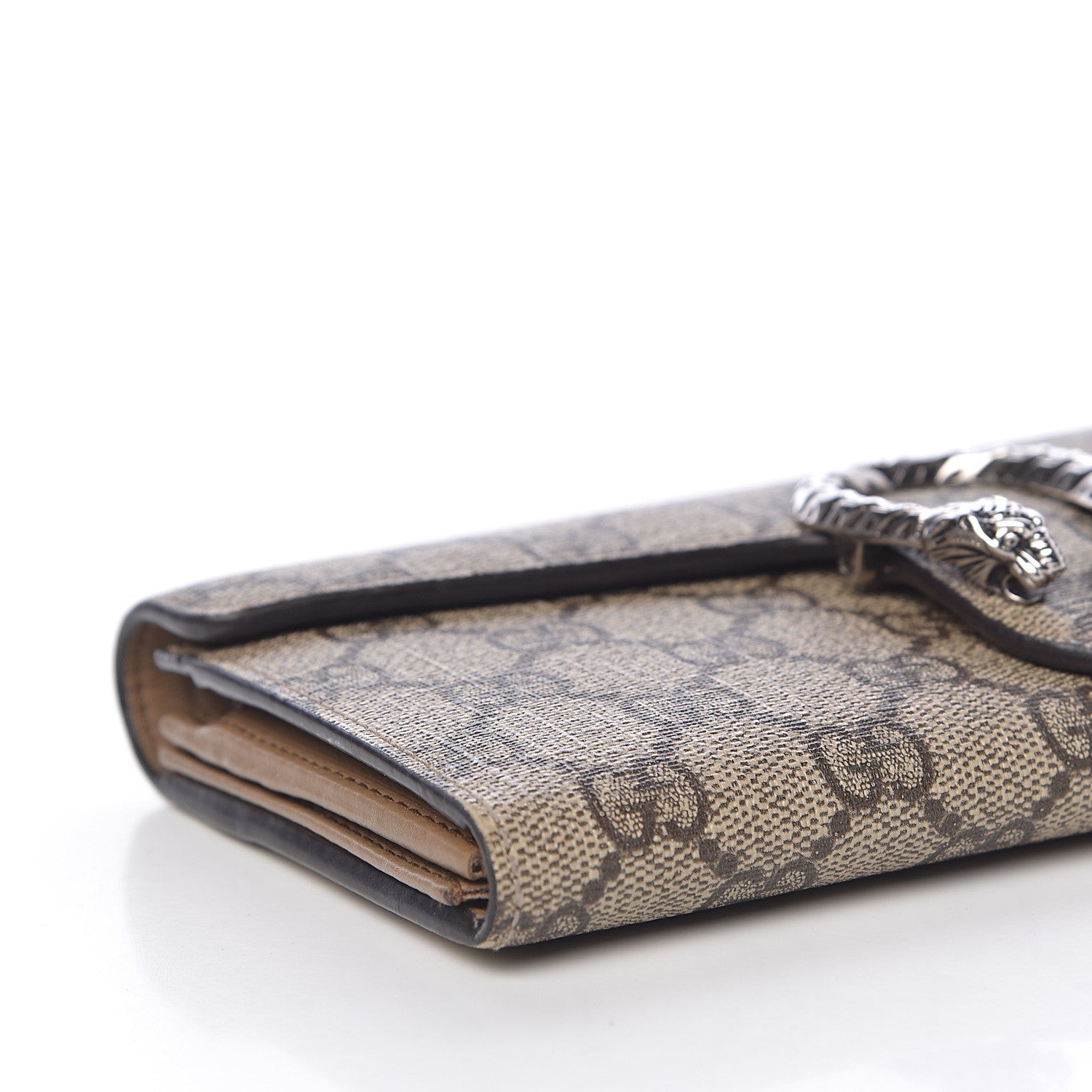 Gucci GG Supreme Monogram Dionysus Chain Clutch Wallet Beige Taupe 7 of 9