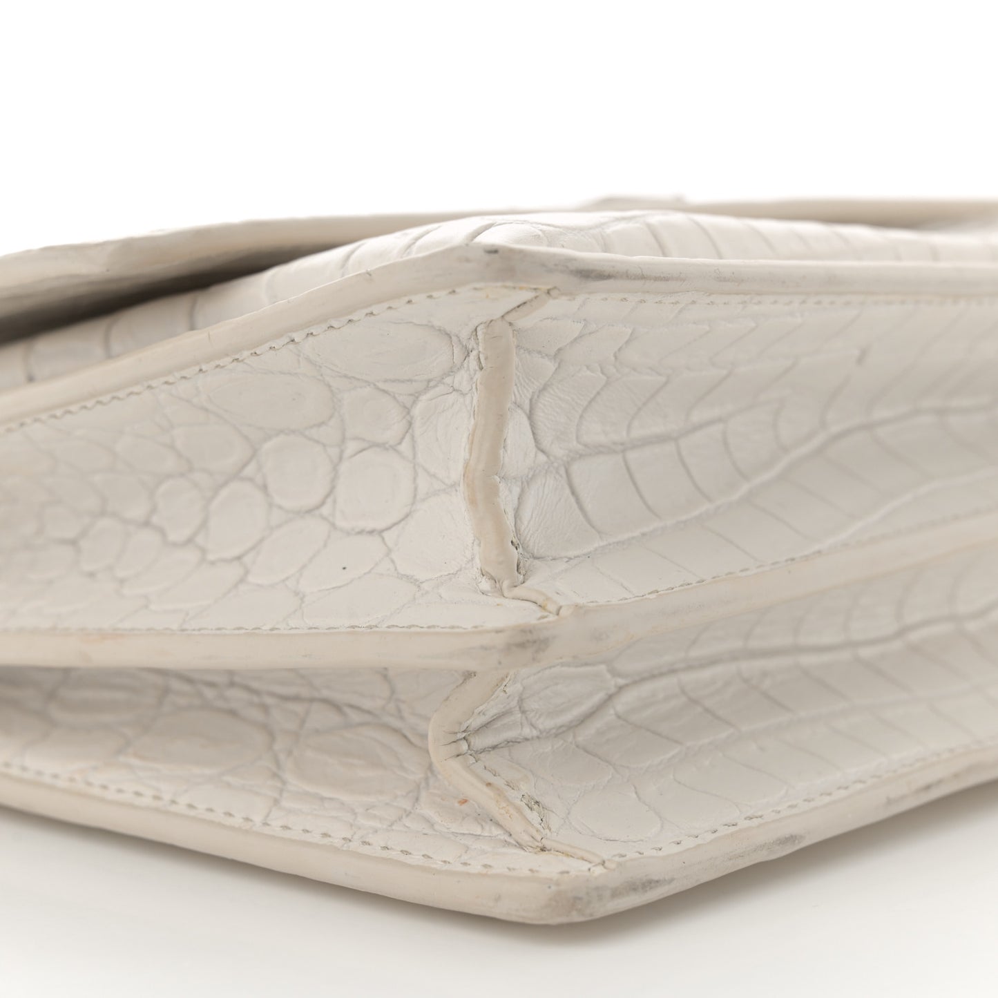 Calfskin Crocodile Embossed Medium Monogram Sunset Blanc Vintage