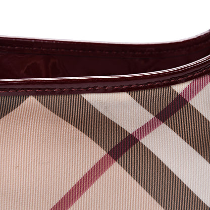 Burberry Patent Supernova Check Ashmore Tote Red 11 of 15