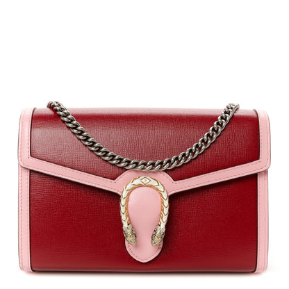Gucci Azalea Calfskin Enamel Mini Dionysus Chain Wallet New Cherry Red Wild Rose Off White 1 of 10