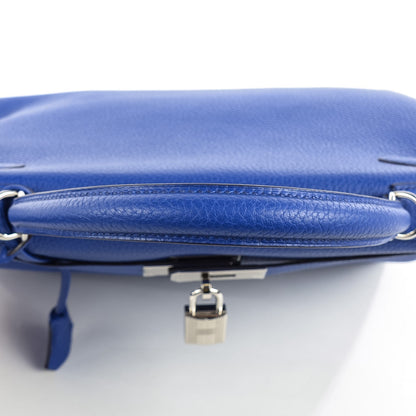 Hermes Taurillon Clemence Kelly Retourne 32 Bleu Electrique 10 of 28