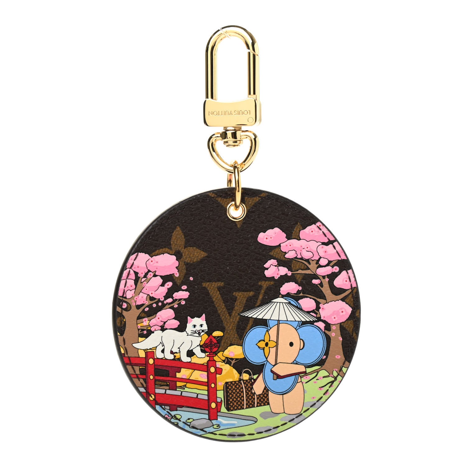 Louis Vuitton Monogram 2021 Christmas Animation Japanese Garden Bag Charm Key Ring Wisteria Pink 1 of 4