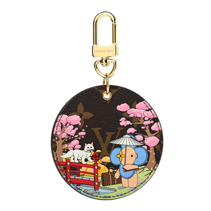 Louis Vuitton Monogram 2021 Christmas Animation Japanese Garden Bag Charm Key Ring Wisteria Pink 1 of 4