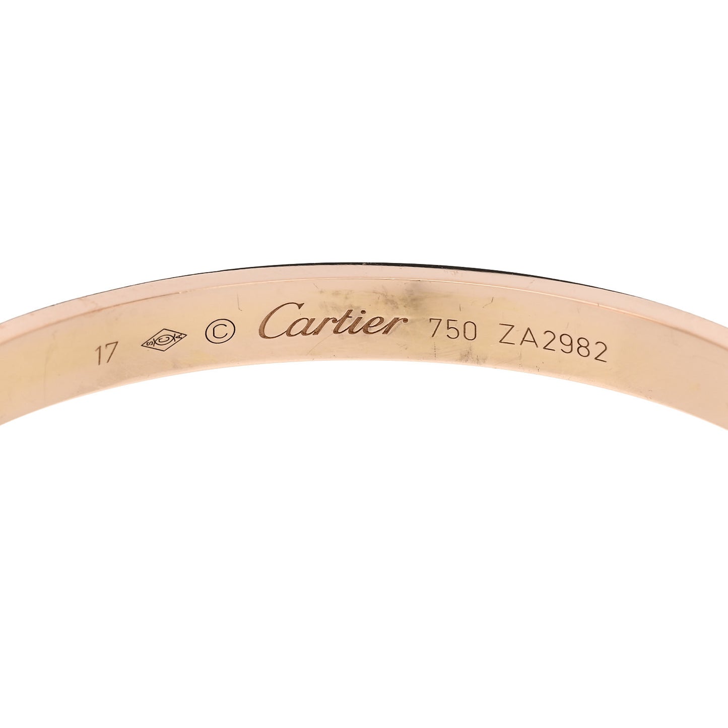 18K Pink Gold LOVE Cuff Bracelet 17