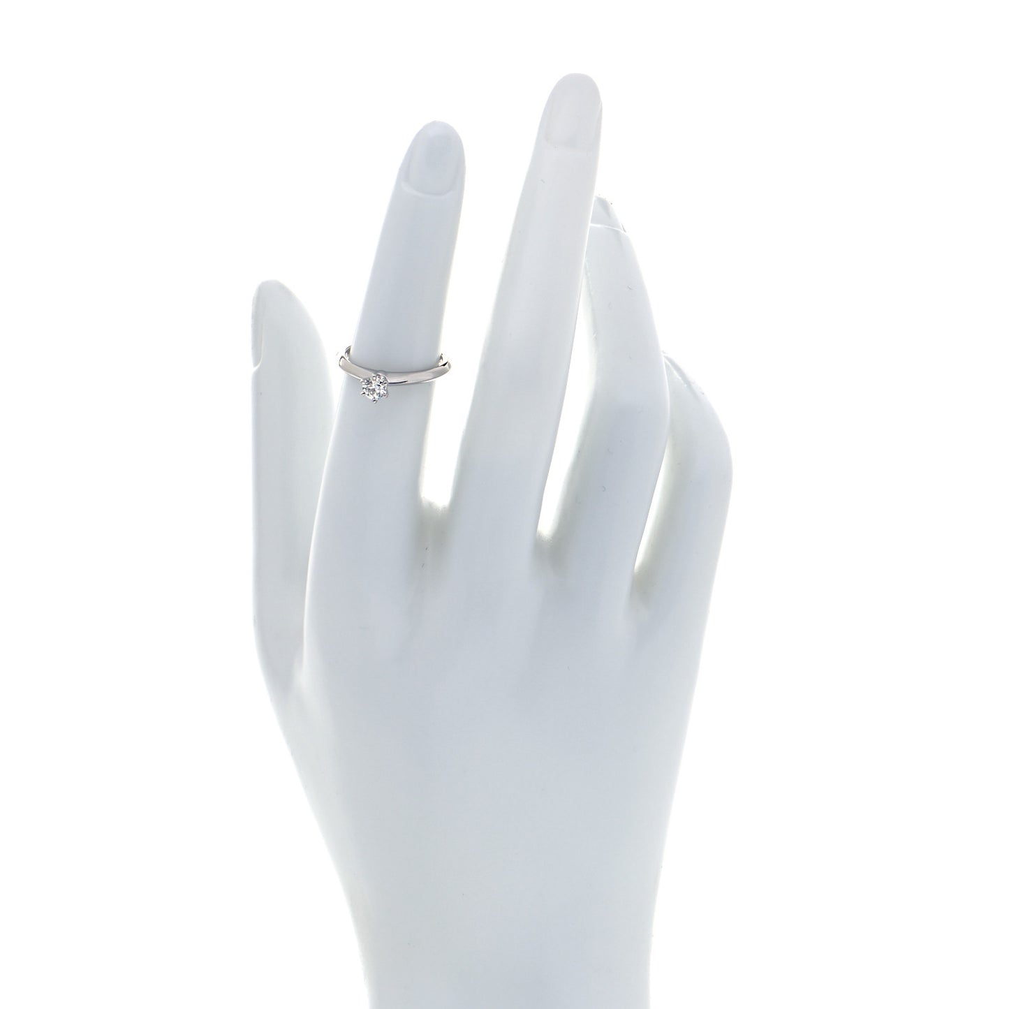 Platinum Diamond .24ct Solitaire Engagement Ring 50 5.25