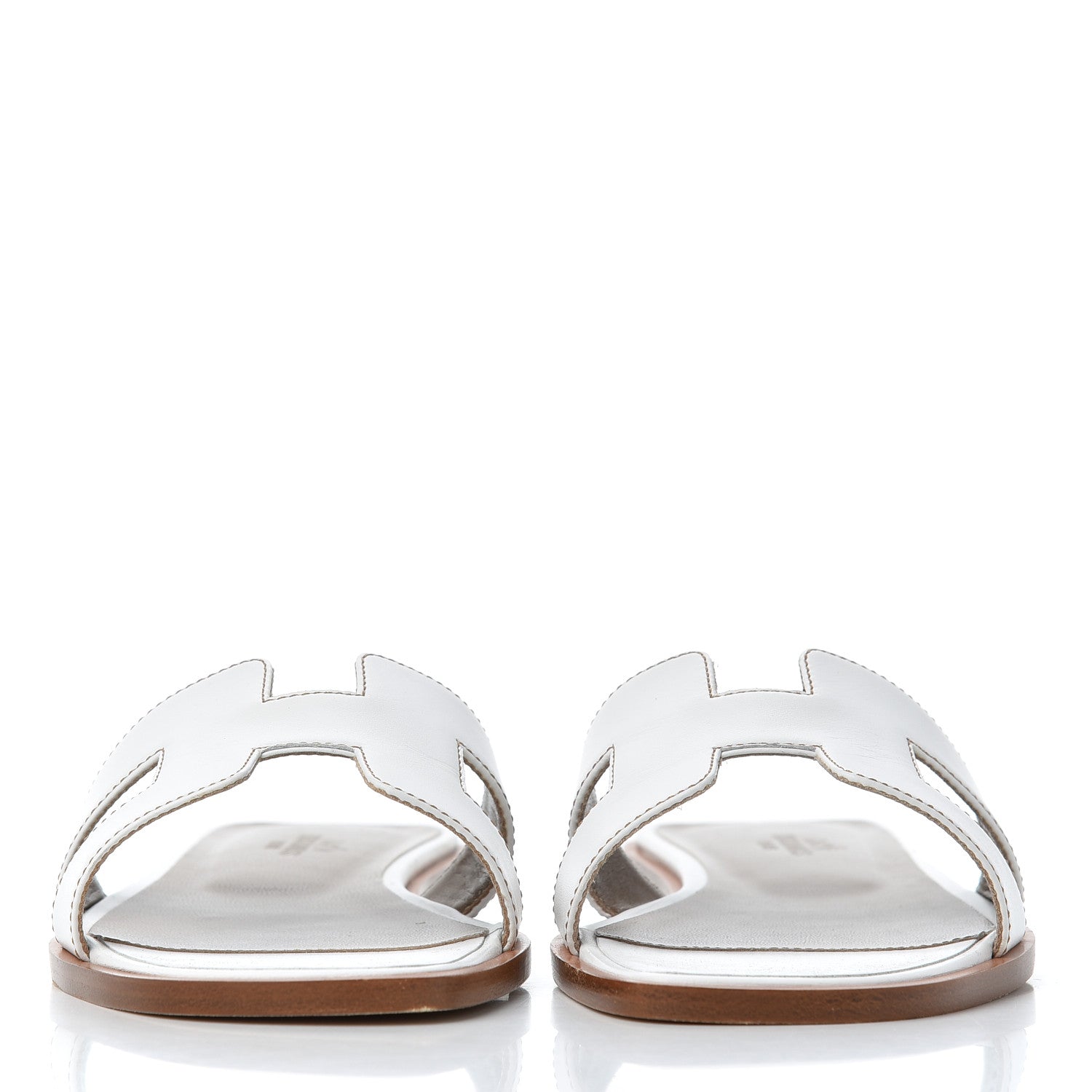 Hermes Box Calfskin Oran Sandals 36.5 White 2 of 15