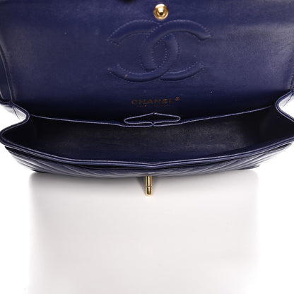 Chanel Lambskin Chevron Quilted Medium Double Flap Blue 5 of 15