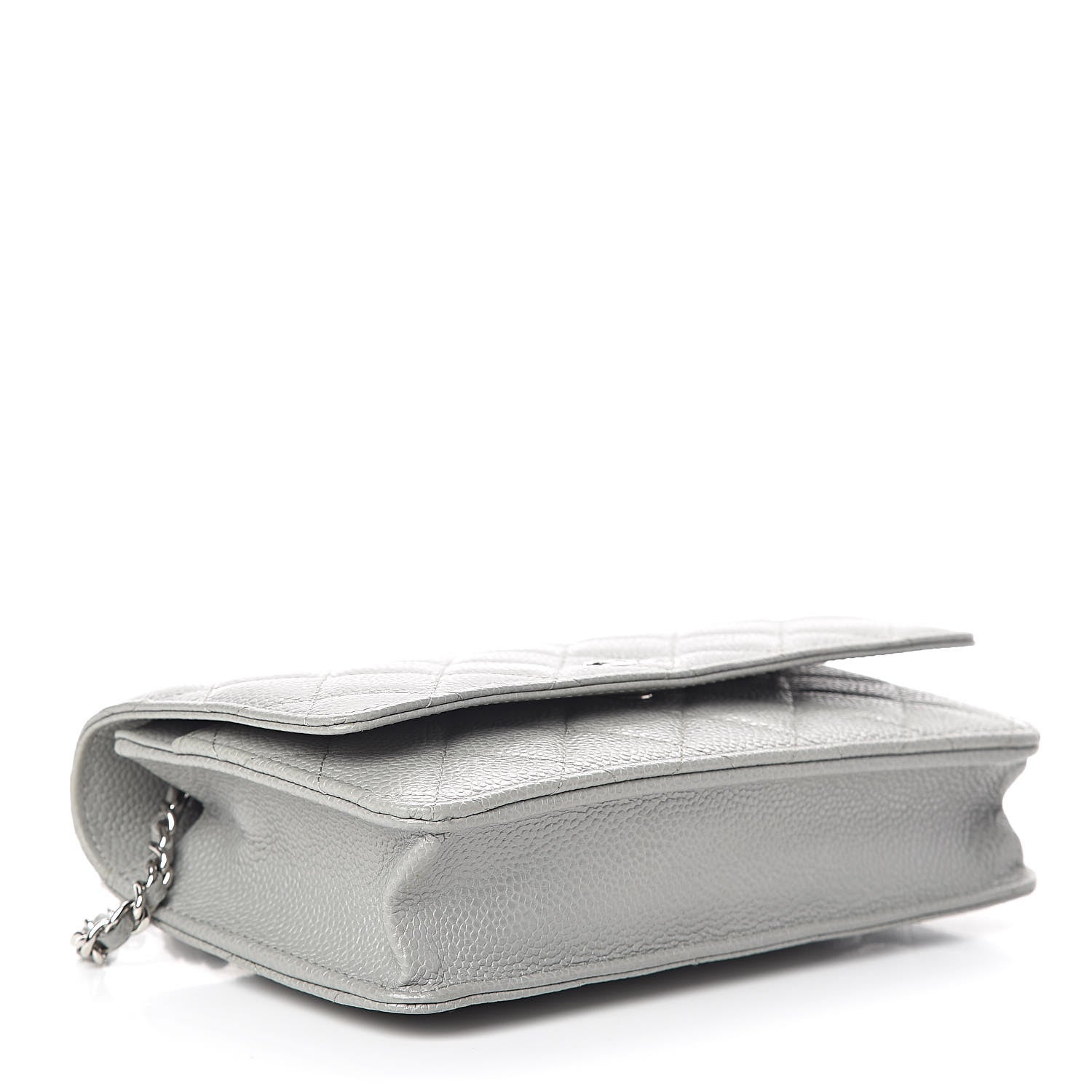 Chanel Caviar Quilted Wallet on Chain WOC Grey 4 of 11