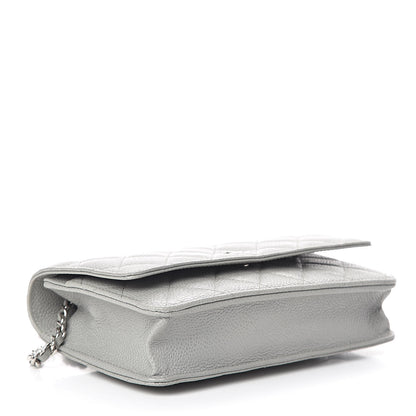 Chanel Caviar Quilted Wallet on Chain WOC Grey 4 of 11