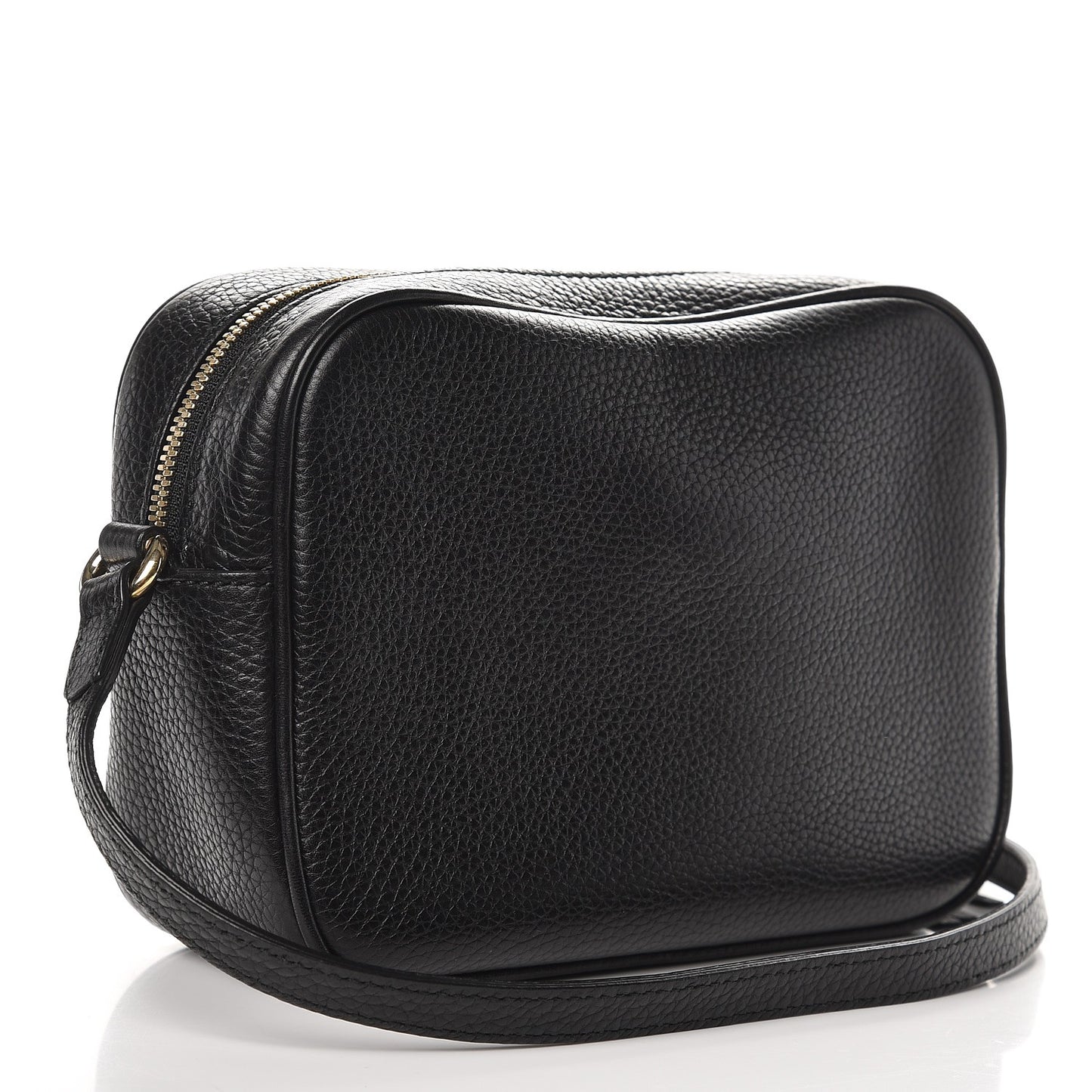 Pebbled Calfskin Small Soho Disco Bag Black