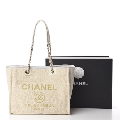 Chanel Lurex Boucle Small Deauville Tote White 11 of 11