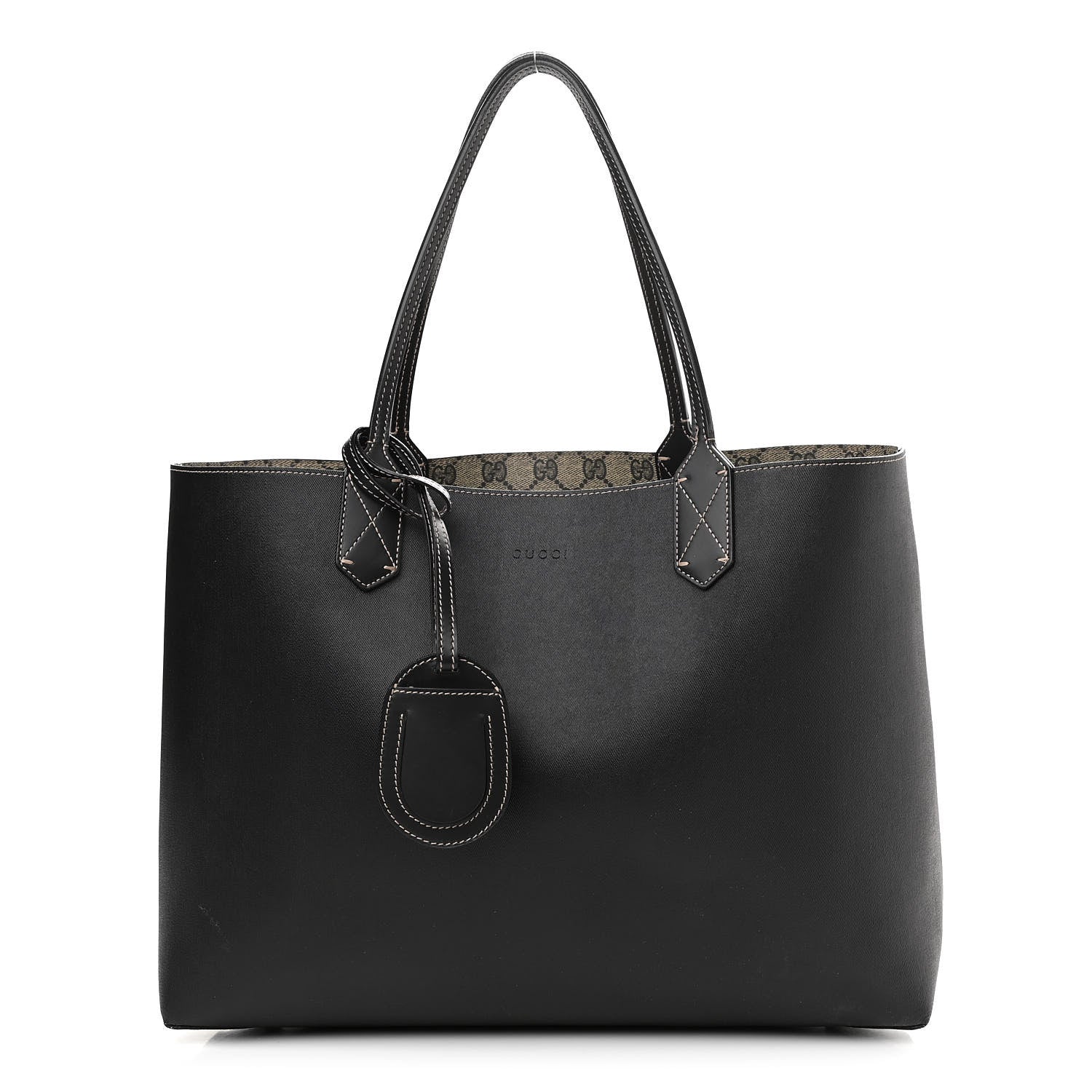 Gucci Calfskin GG Supreme Monogram Medium Reversible Tote Black 3 of 16