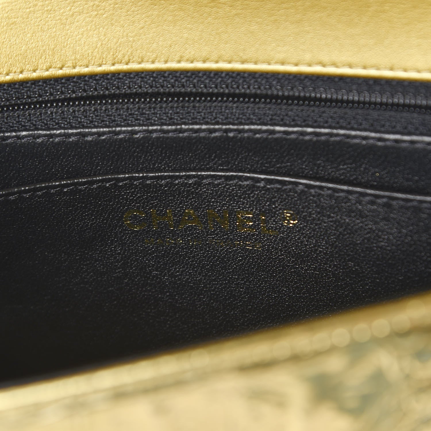 Chanel Metallic Calfskin Crocodile Embossed Cocodile Rectangular Mini Flap Gold 5 of 9