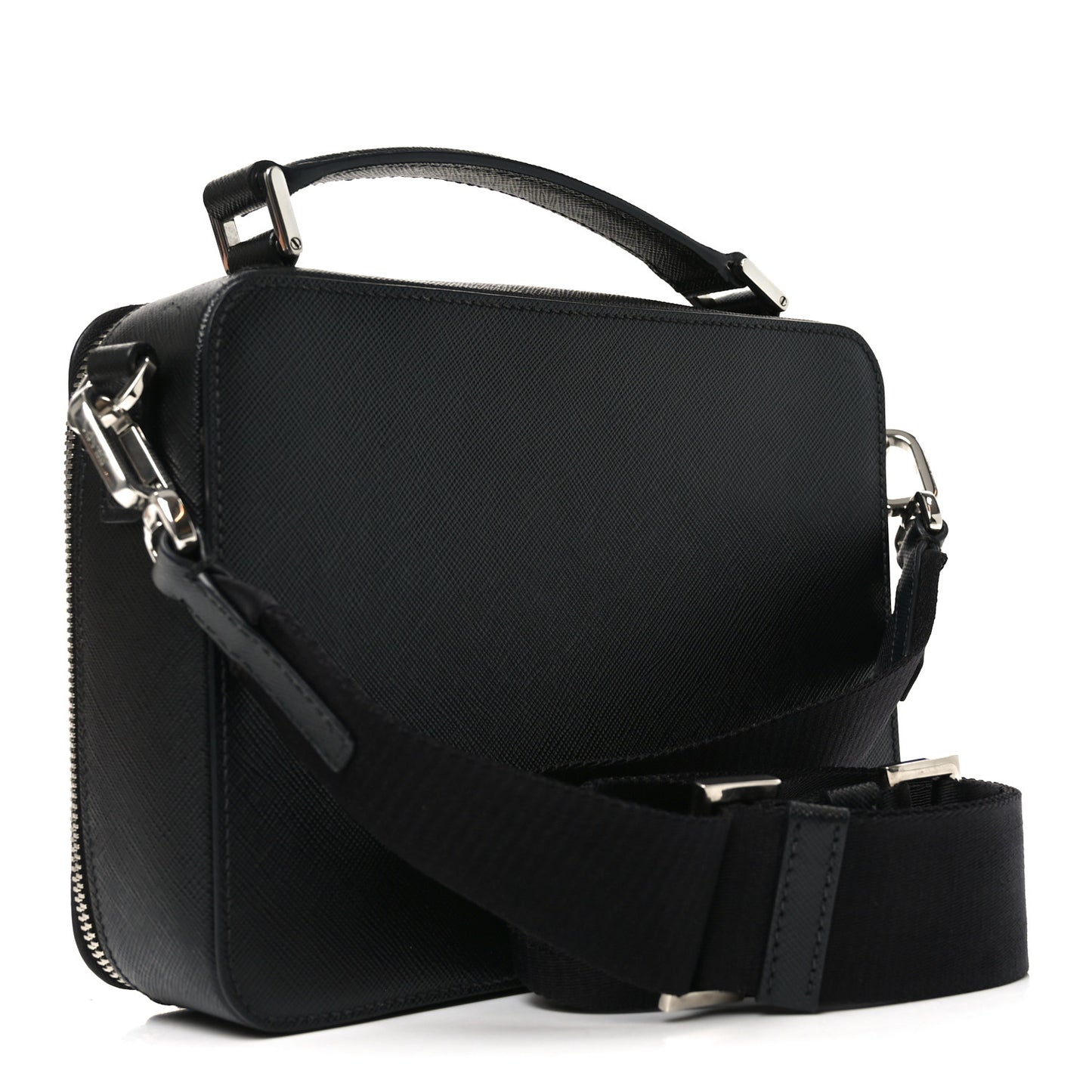 Saffiano Travel Medium Brique Crossbody Bag Black Black