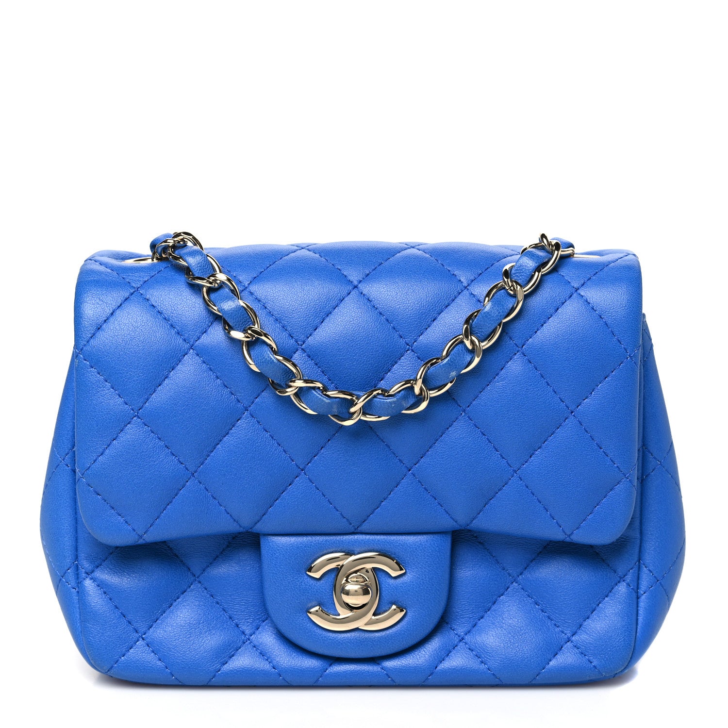 Chanel Lambskin Quilted Mini Square Flap Blue 1 of 11