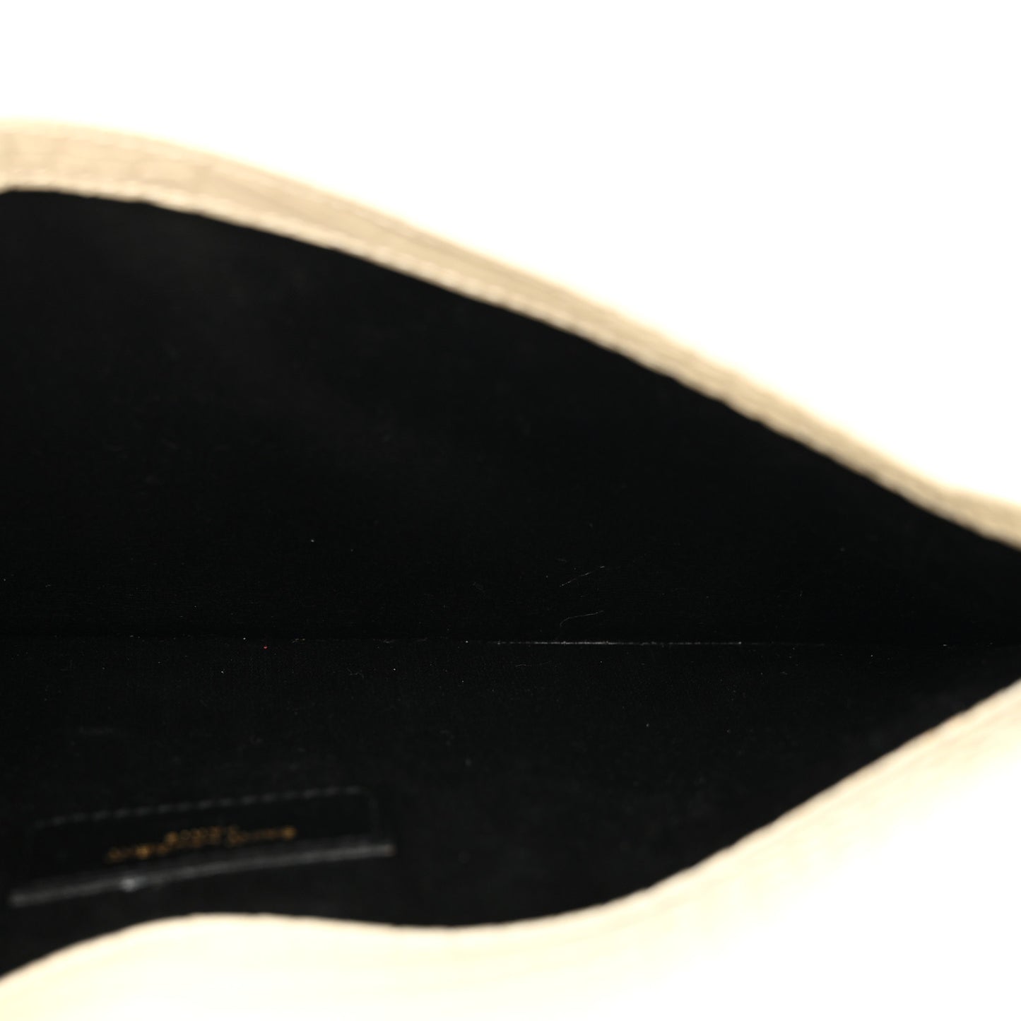 Calfskin Crocodile Embossed Uptown Monogram Pouch Crema Soft