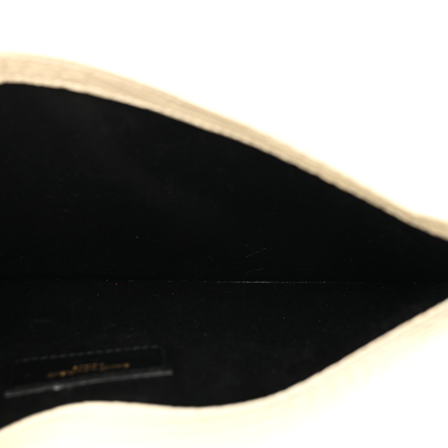 Saint Laurent Calfskin Crocodile Embossed Uptown Monogram Pouch Crema Soft 5 of 7
