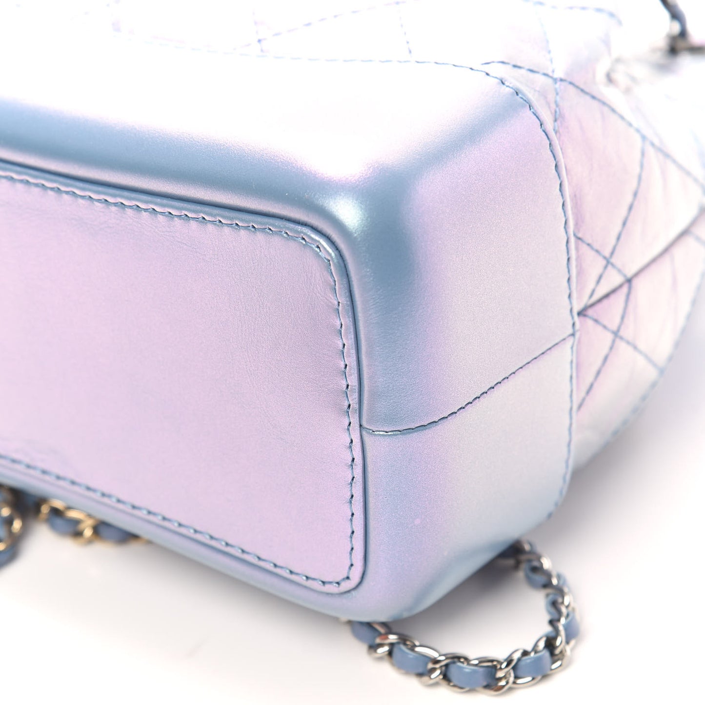 Iridescent Lambskin Calfskin Small Quilted Gabrielle Backpack Light Purple