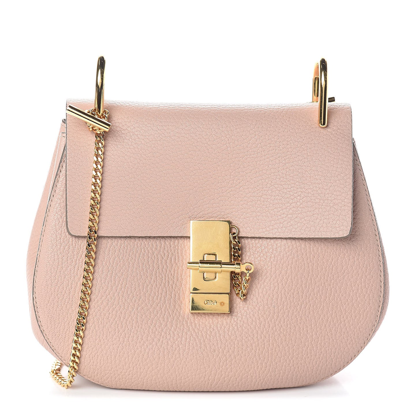 Grained Lambskin Drew Shoulder Bag Cement Pink