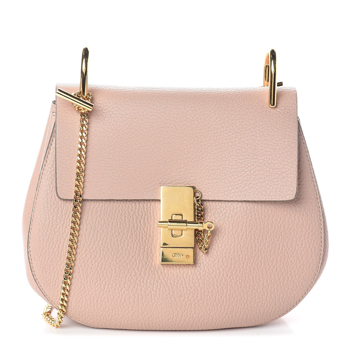 Chloe Grained Lambskin Drew Shoulder Bag Cement Pink 1 of 9