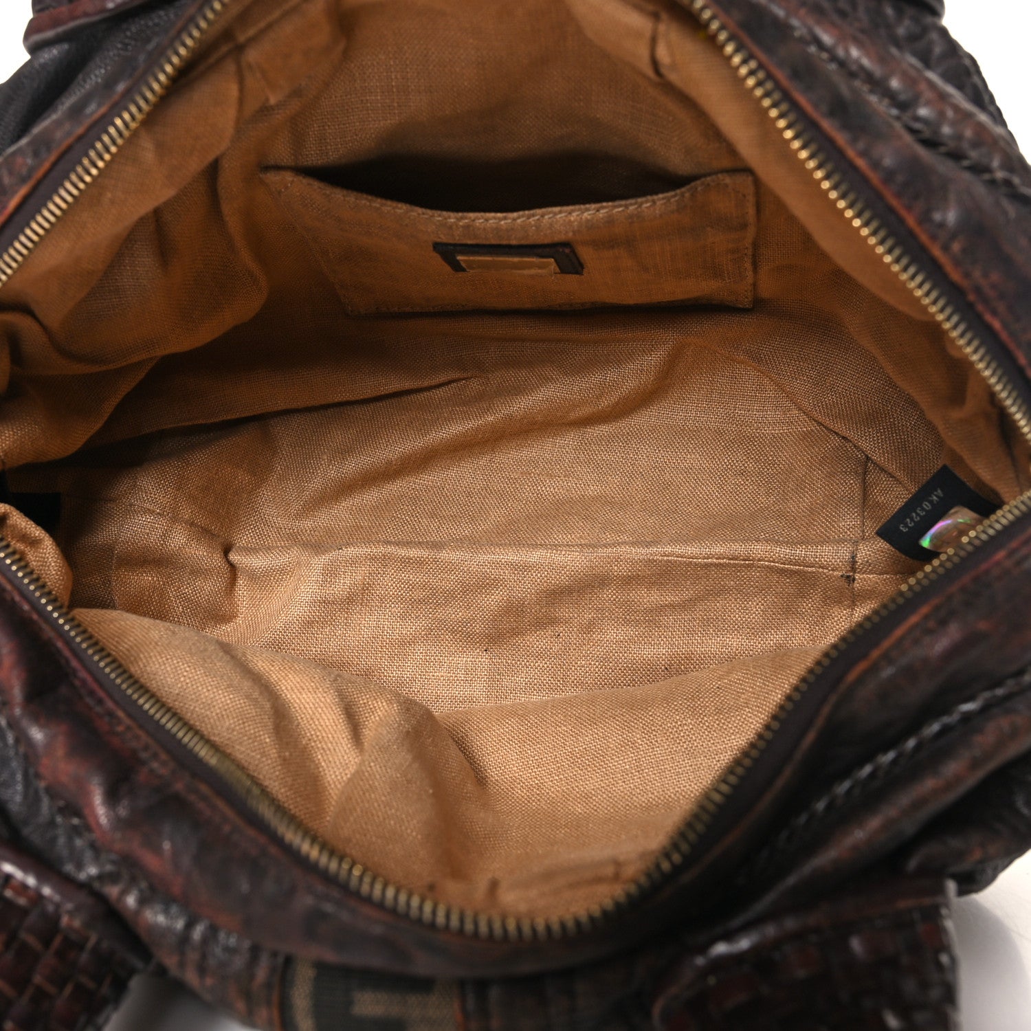Fendi Zucca Nappa Nuvolata Vitello Tortuga Spy Bowler Tobacco Moro 5 of 10