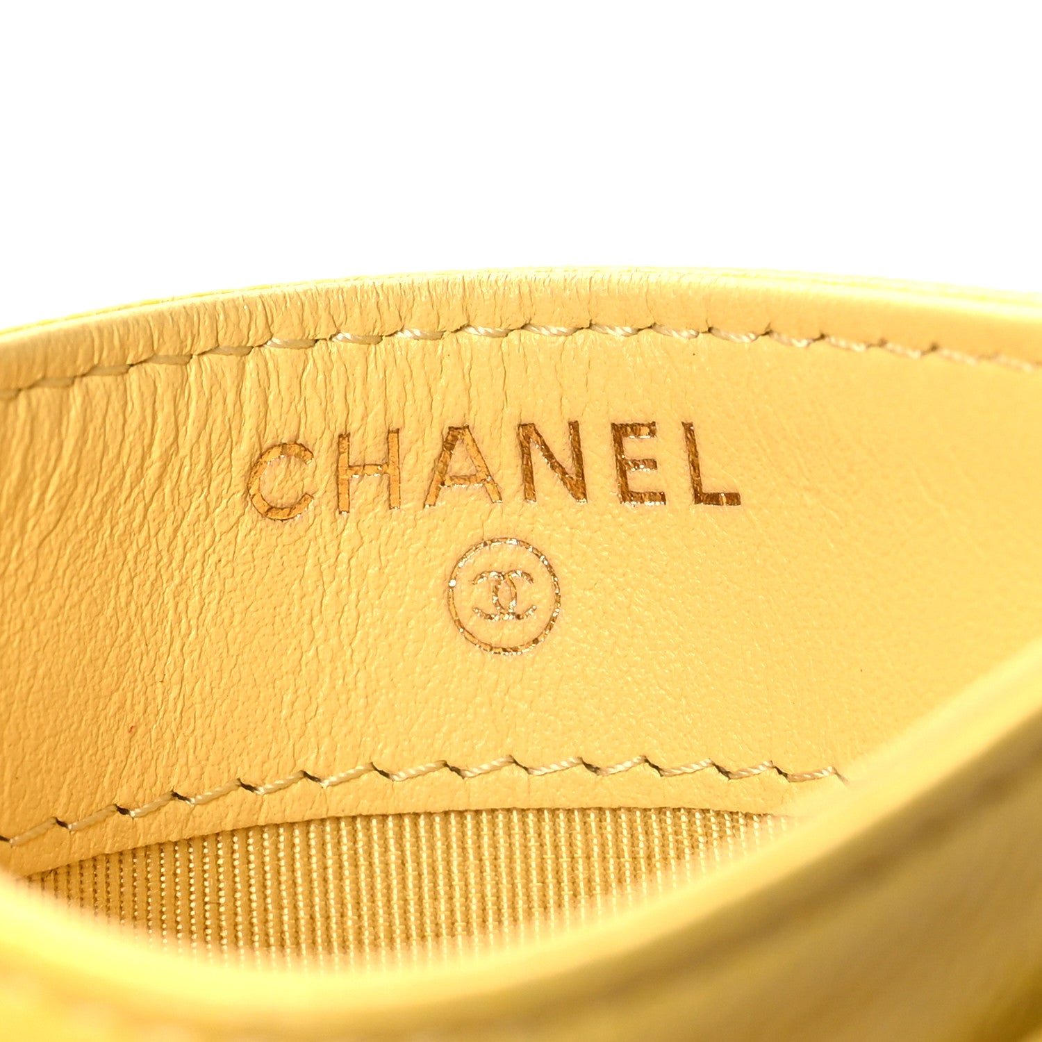 Chanel Caviar Quilted Card Holder Yellow 6 of 8