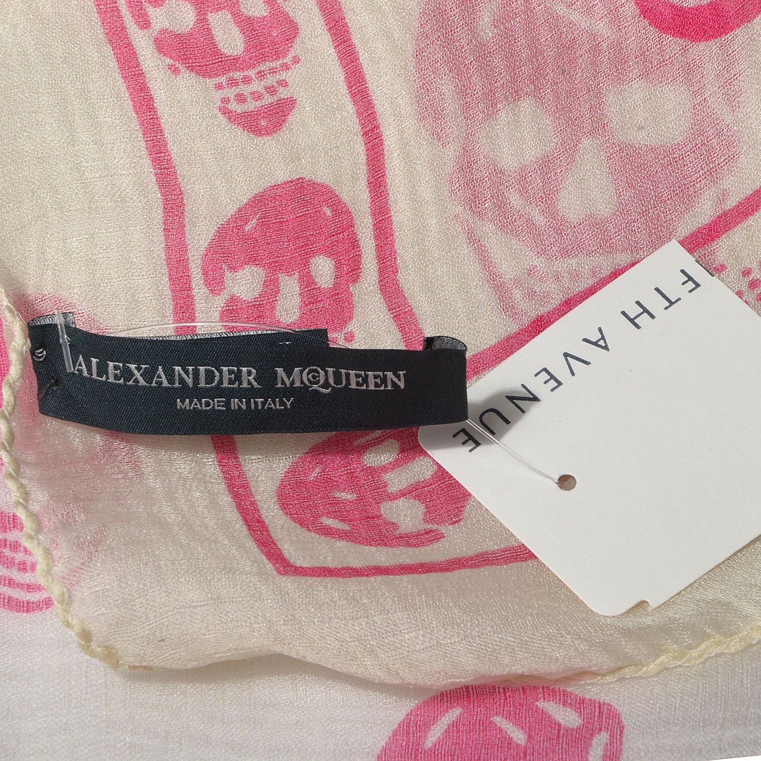 Alexander McQueen Silk Chiffon Skull Scarf Sun Pink 6 of 6