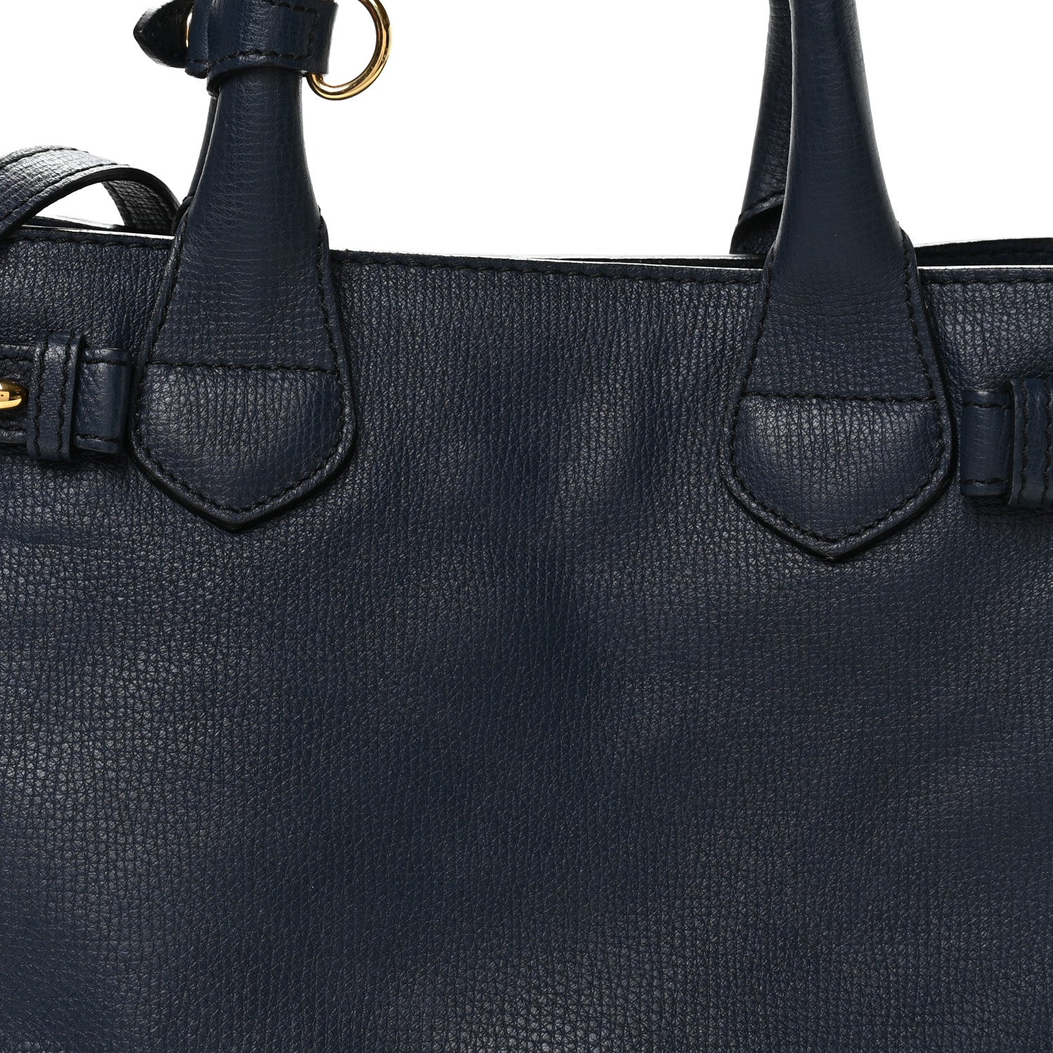 Burberry Grainy Calfskin House Check Small Banner Tote Ink Blue 8 of 10