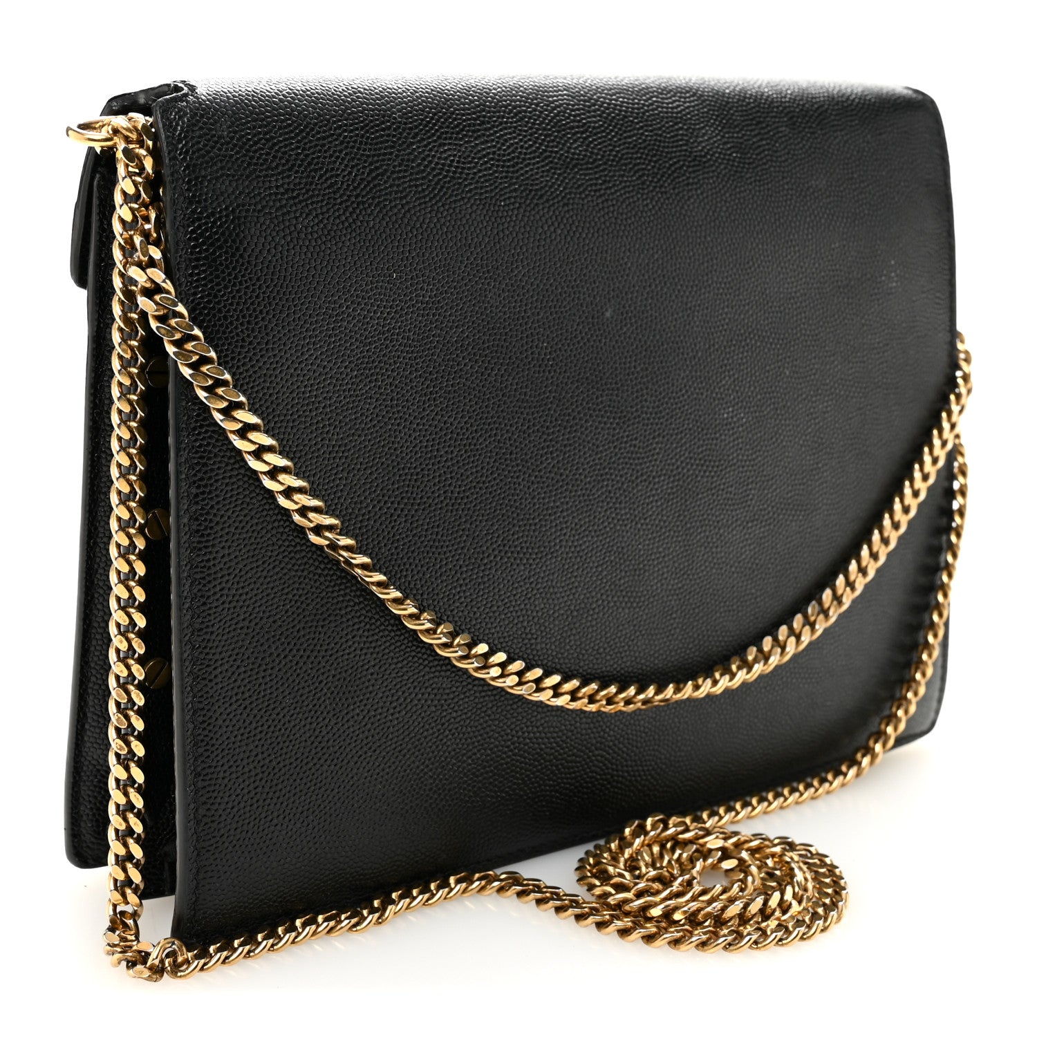 Saint Laurent Grain De Poudre Monogram Cassandra Clasp Bag Black 3 of 10