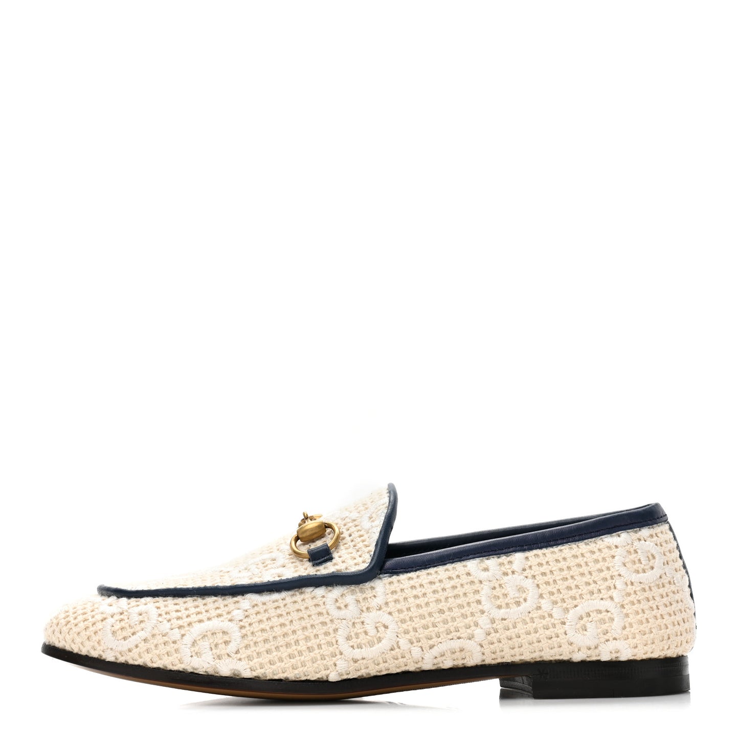 Canvas Nappa Monogram Jumbo GG Horsebit Womens Jordaan Loafers 35.5 Beige Royale